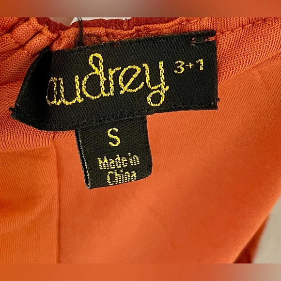 Audrey 3 + 1 Burnt Orange Dress with a Featured Chain Strap Detail Size S EUC - Picture 4 of 4